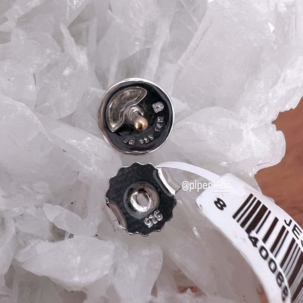 NWT Judith Ripka JR TWO Adrienne Diamond and Black Enamel Stud Earrings - Picture 7 of 13